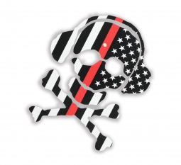 RED STRIPE SKULL GUY STICKER - Apparel & Swag - holsters and tactical equipment
